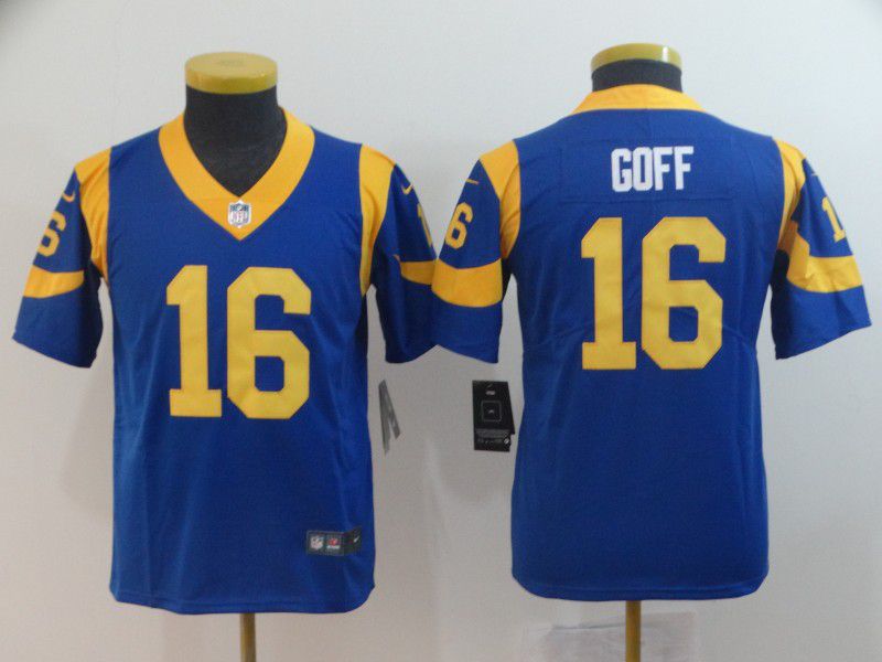 Youth Los Angeles Rams #16 Goff Blue Nike Vapor Untouchable Limited Player NFL Jerseys->youth nfl jersey->Youth Jersey